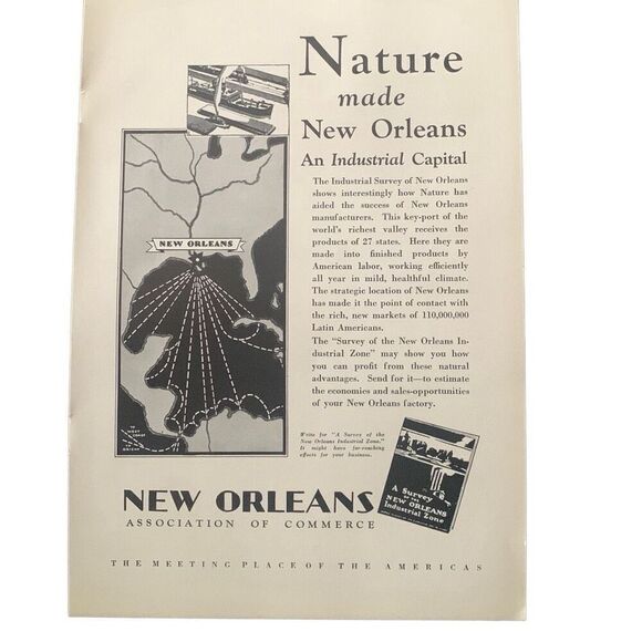 Vintage 1930 New Orleans Industrial Capital Ad Advertisement - Picture 2 of 4